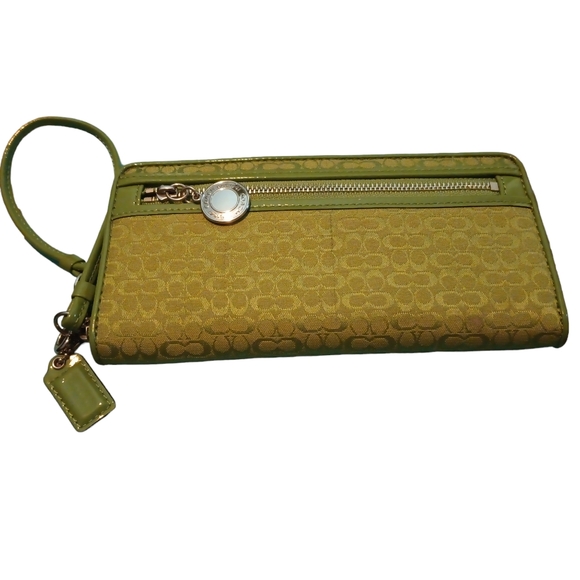 Coach | Bags | Coach Lime Green Mini Cc Zip Around Wallet | Poshmark